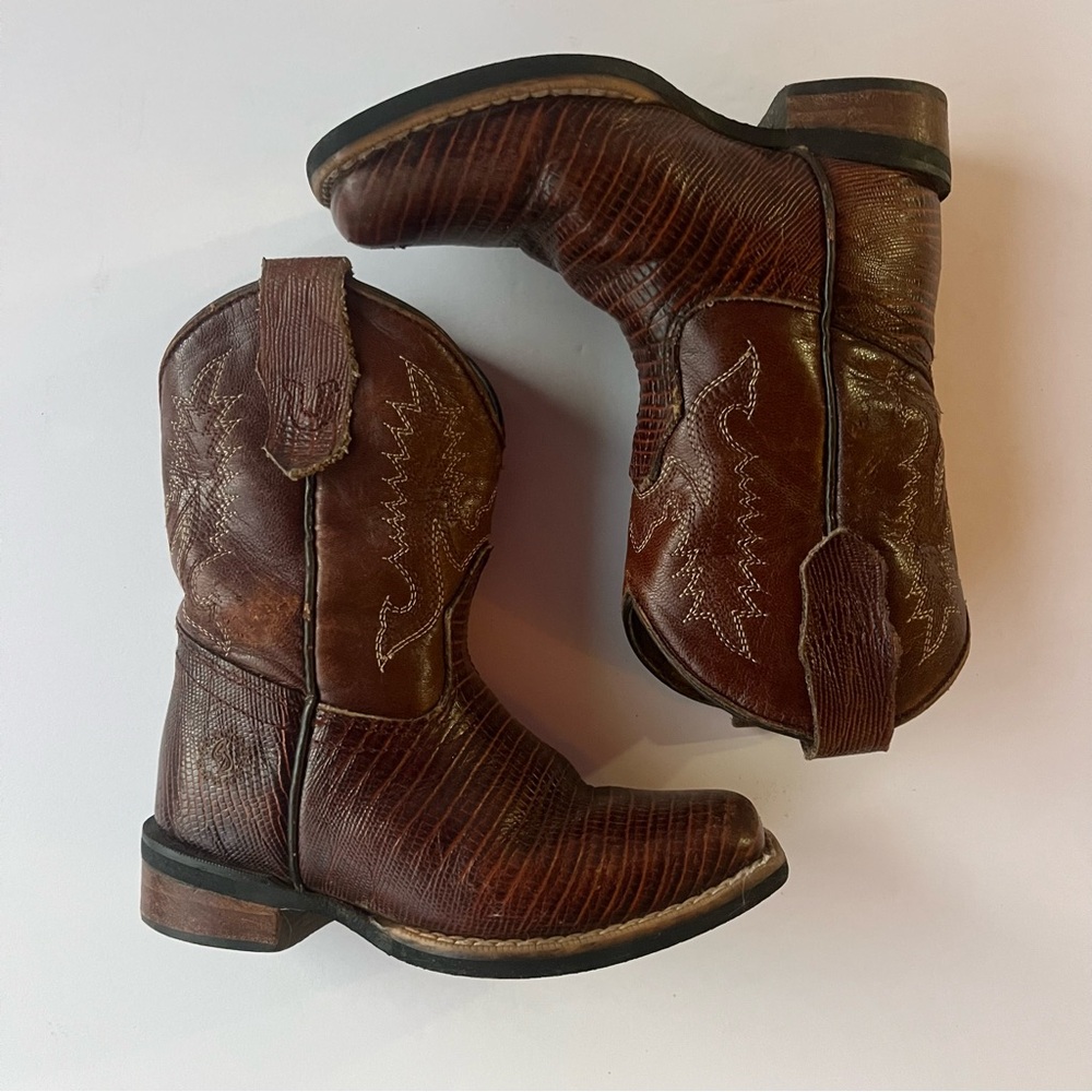 Rich Brown Leather Boots Boys Kids 9.5 US / 16.5 MX